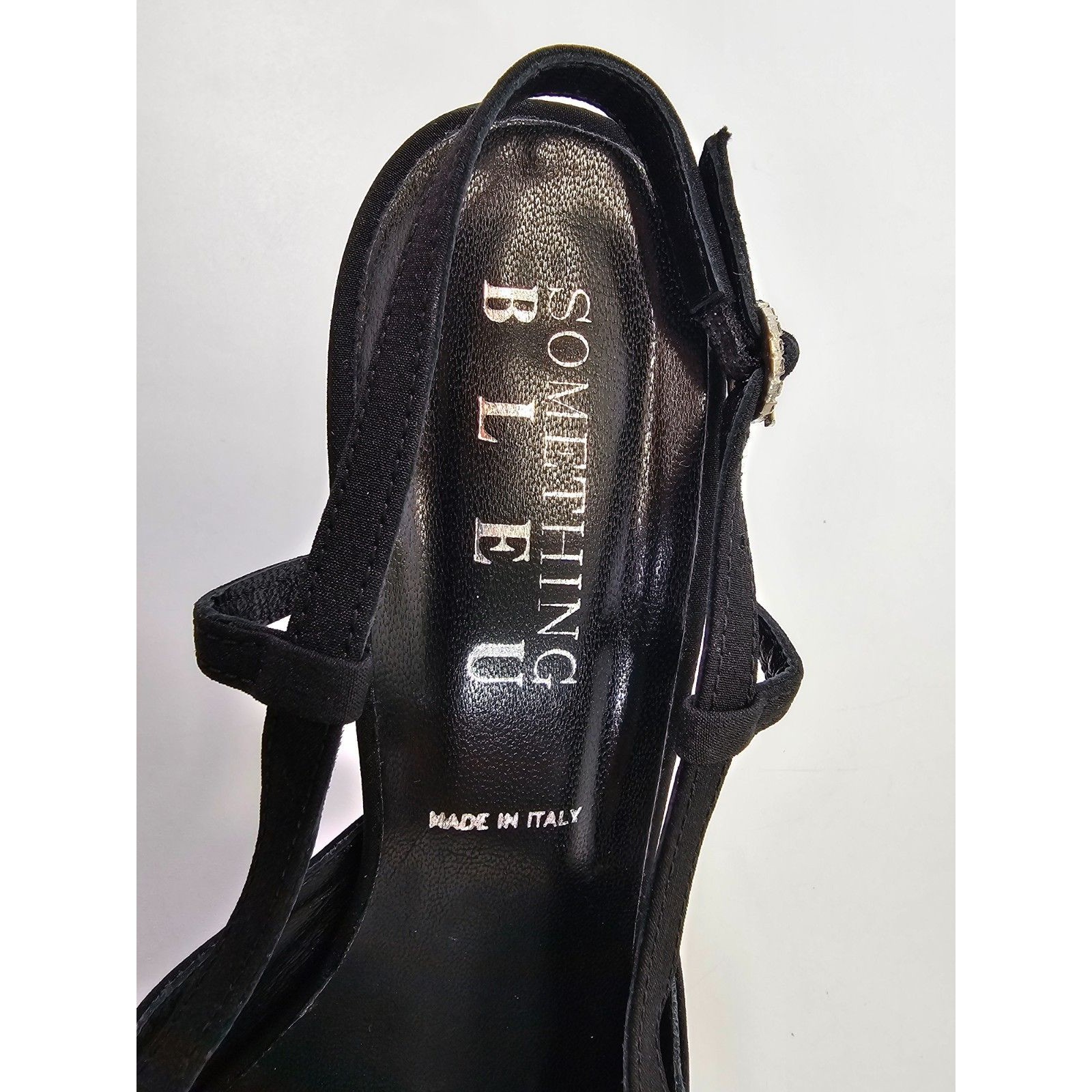 Something Bleu Mule Slingback Heels Pumps Lavorazione Artigiana Women's 8 Euc — image 7 of 8